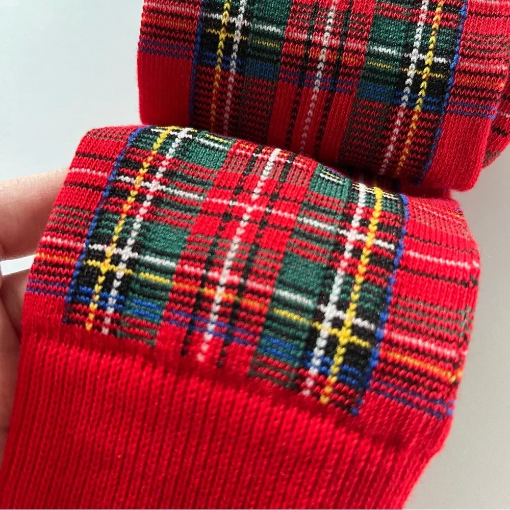 New Ralph Lauren Red plaid long socks